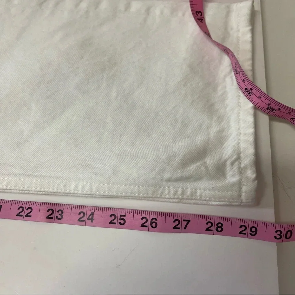Topshop Dad Jeans Womens 34 US 12 White Button Fly Cotton Blend Denim